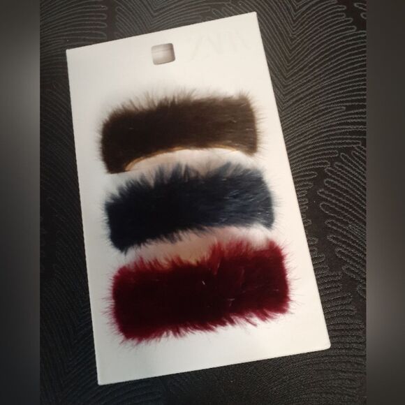 Zara Nwt Limited Edition Faux Fur Cuff Bracelets - Picture 11 of 11